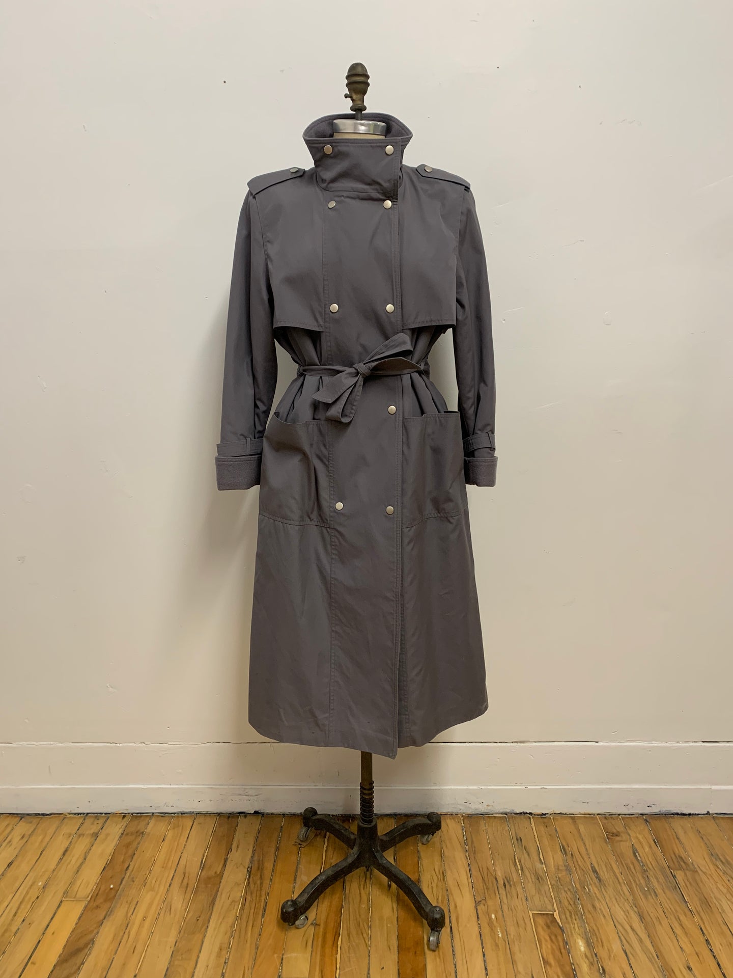 Trench coat doublé gris souris