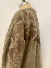 Grande veste mohair appliqués suède