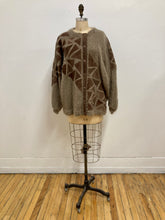 Grande veste mohair appliqués suède