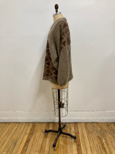 Grande veste mohair appliqués suède