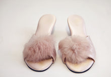 Mules à pompoms vintage
