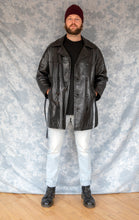 Manteau de cuir doublé vintage