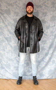 Manteau de cuir doublé vintage