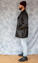 Manteau de cuir doublé vintage