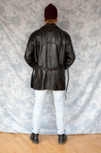 Manteau de cuir doublé vintage
