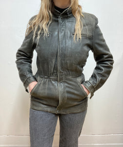 Manteau de cuir vintage