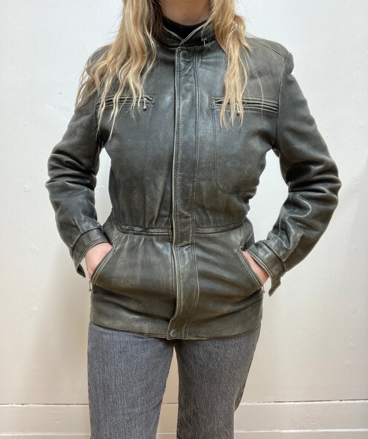 Manteau de cuir vintage