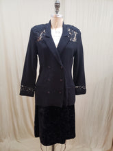 Veston chic laine et dentelle vintage