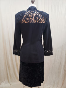 Veston chic laine et dentelle vintage