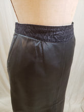 Jupe longue cuir noir vintage