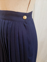 Jupe plissé mi-longue bleu marine vintage
