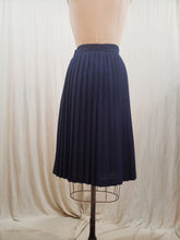 Jupe plissé mi-longue bleu marine vintage