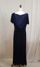 Robe de soirée velours bleu profond