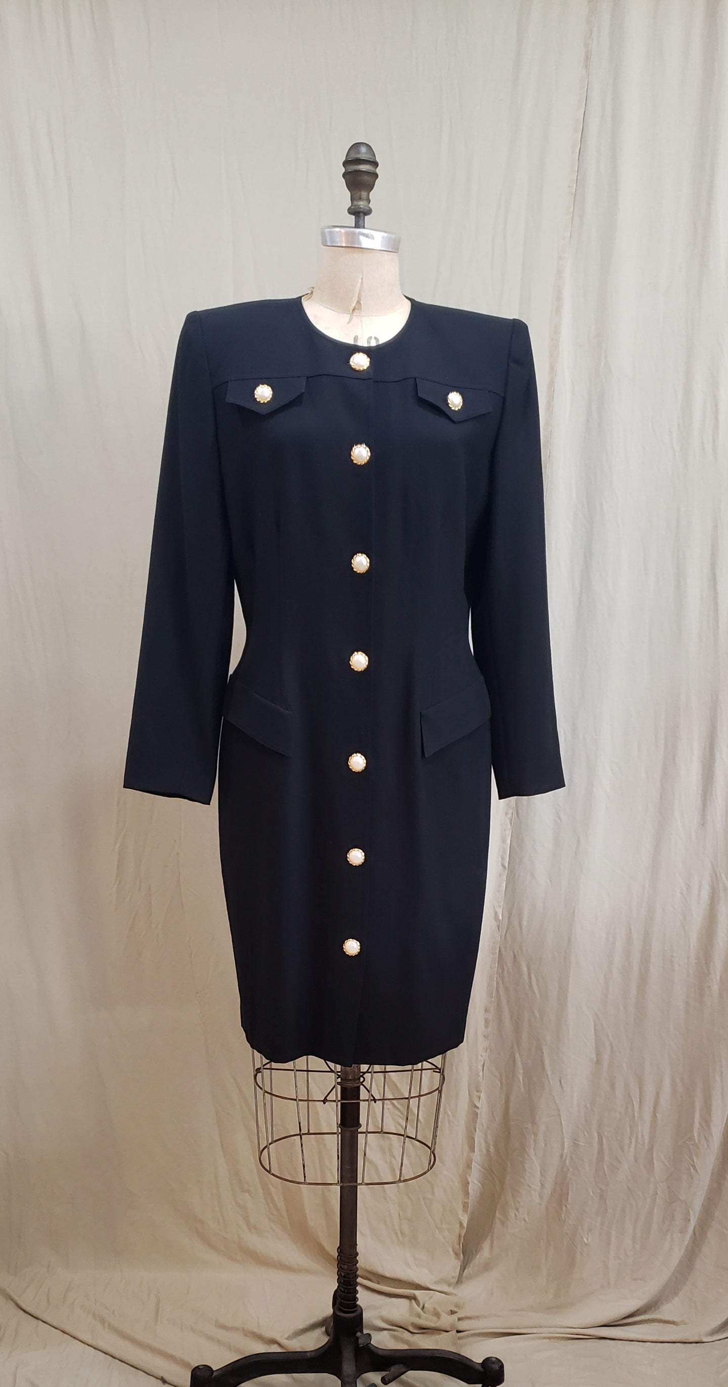 Robe tailleur noire vintage