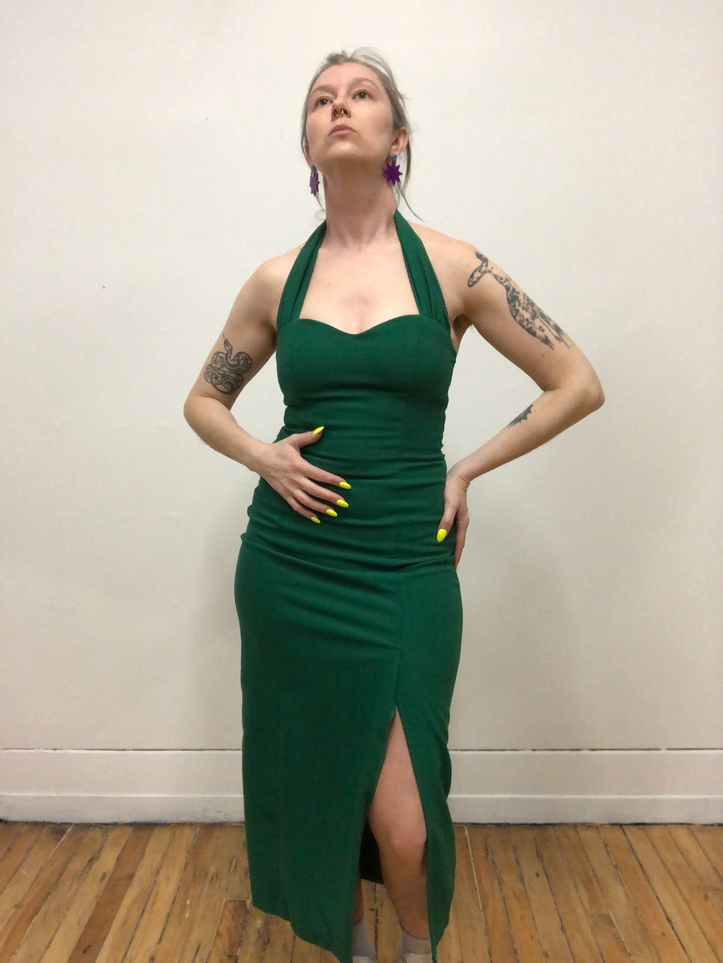 Robe de soirée verte vintage
