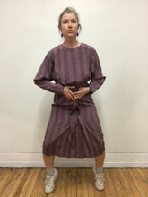 Robe à manche longue mauve et grise