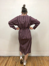 Robe à manche longue mauve et grise