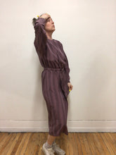Robe à manche longue mauve et grise