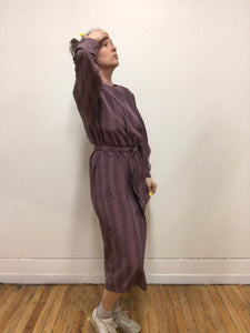 Robe à manche longue mauve et grise