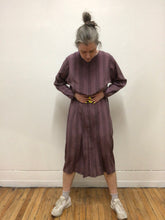 Robe à manche longue mauve et grise