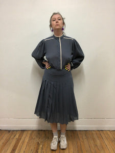 Robe à manche longue grise vintage