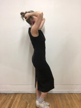 Robe longue extensible noire