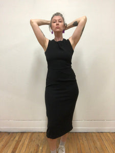 Robe longue extensible noire